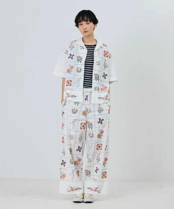 Patchwork Flower Embroidery Shirt