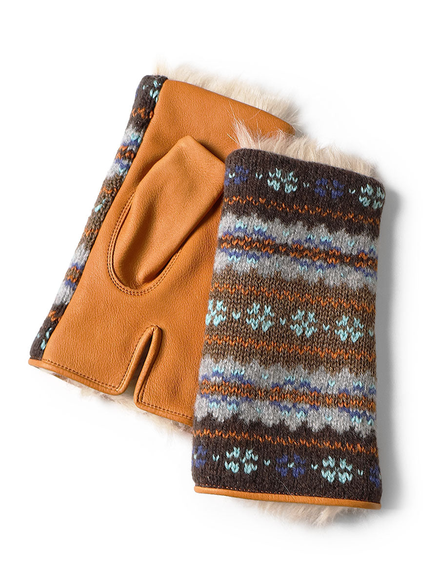 Leather x Fair Isle Gloves