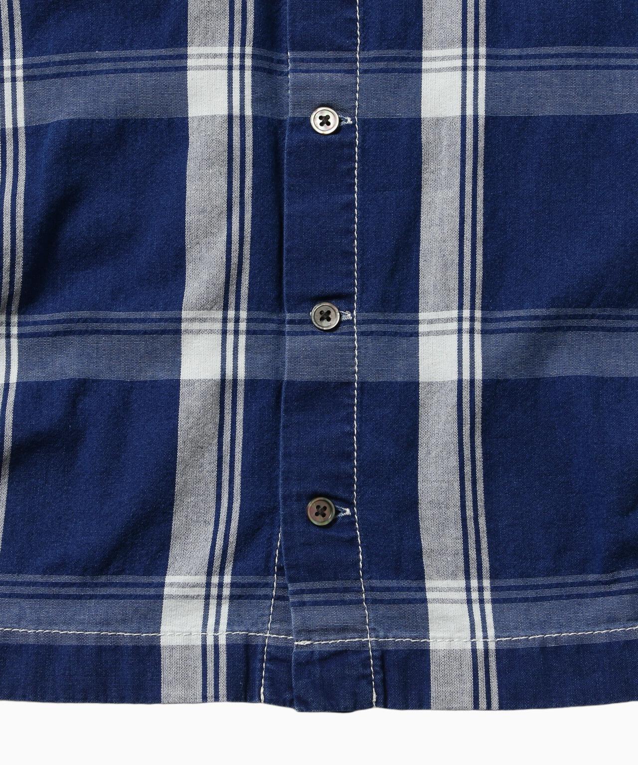 indigo check SS pullover (W)