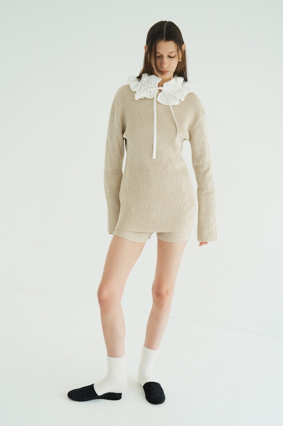W FACE KNIT MINI ONEPIECE