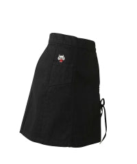 APPLE PANDA Embroidered Side Lace-Up Denim Mini Skirt