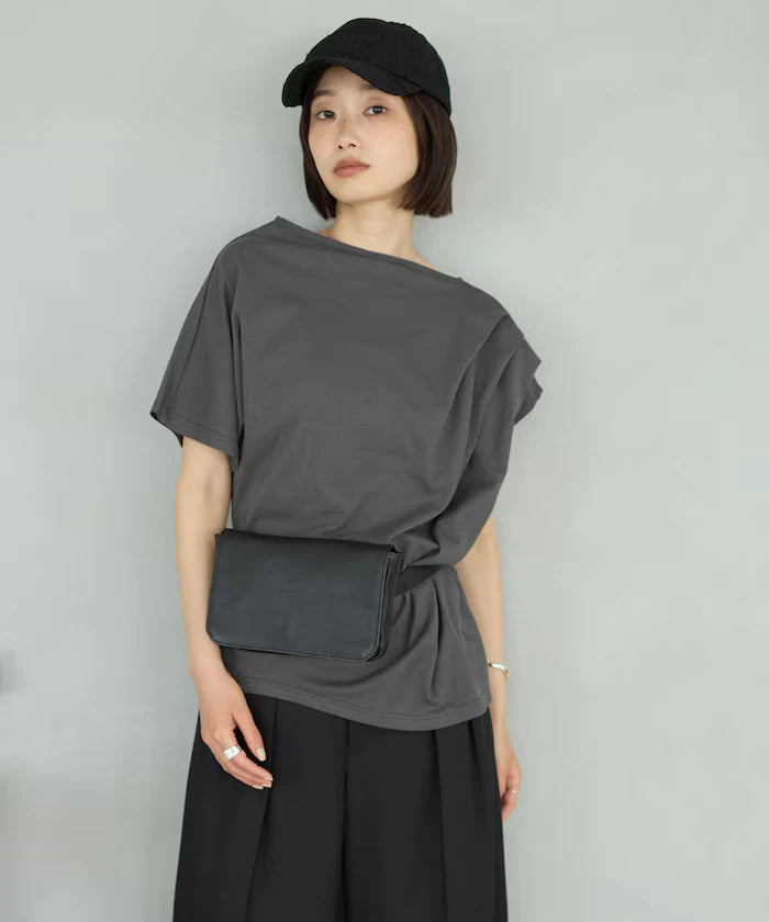 Organic Cotton Asymmetrical Draped Top