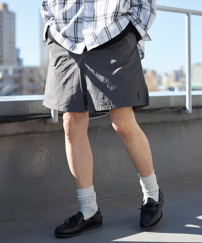 Nylon Medium Length Baggy Shorts