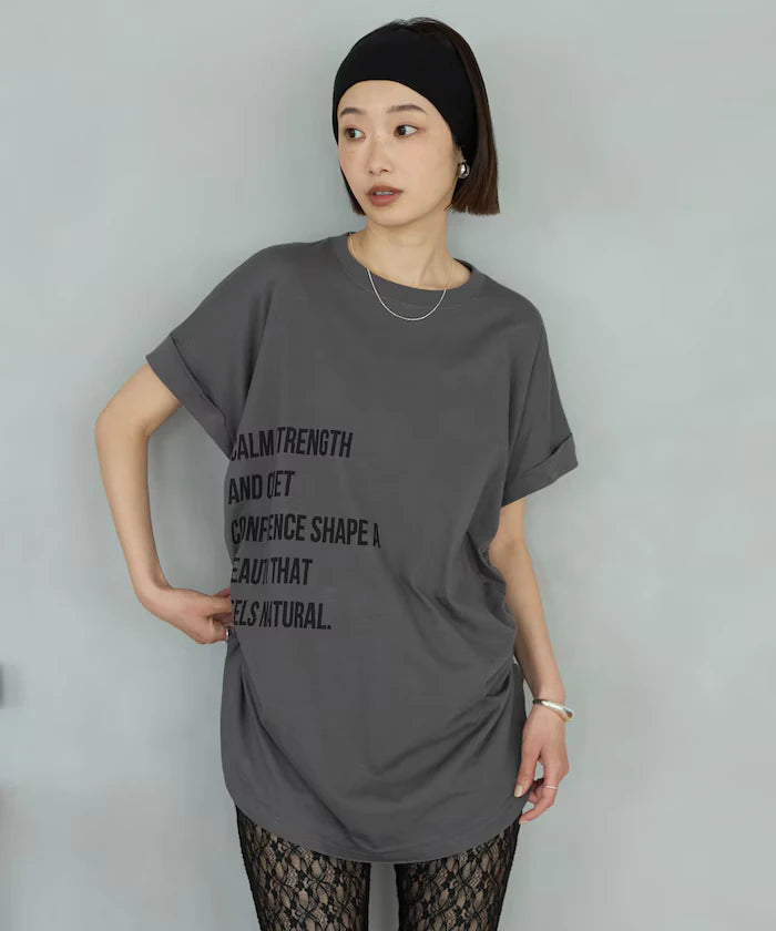 Organic Cotton Shirring Logo T-Shirt