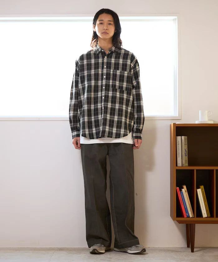 Big Silhouette Ombre Check Shirt / Long Sleeve