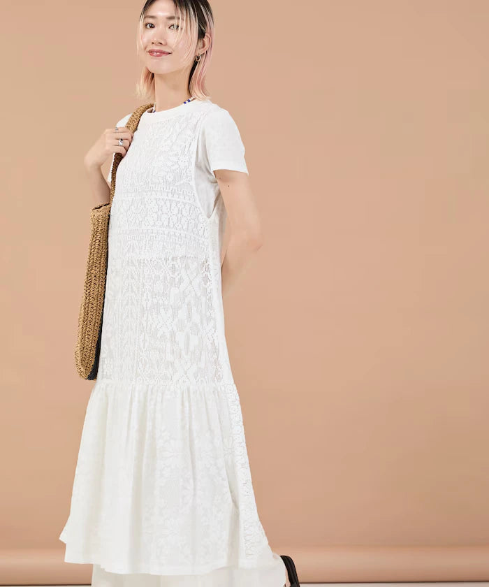 2WAY Lace Tiered Sleeveless Dress