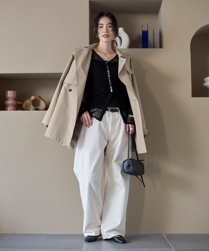 Many Button Lace Shirring Cardigan (Released on February 12 at 12:00)