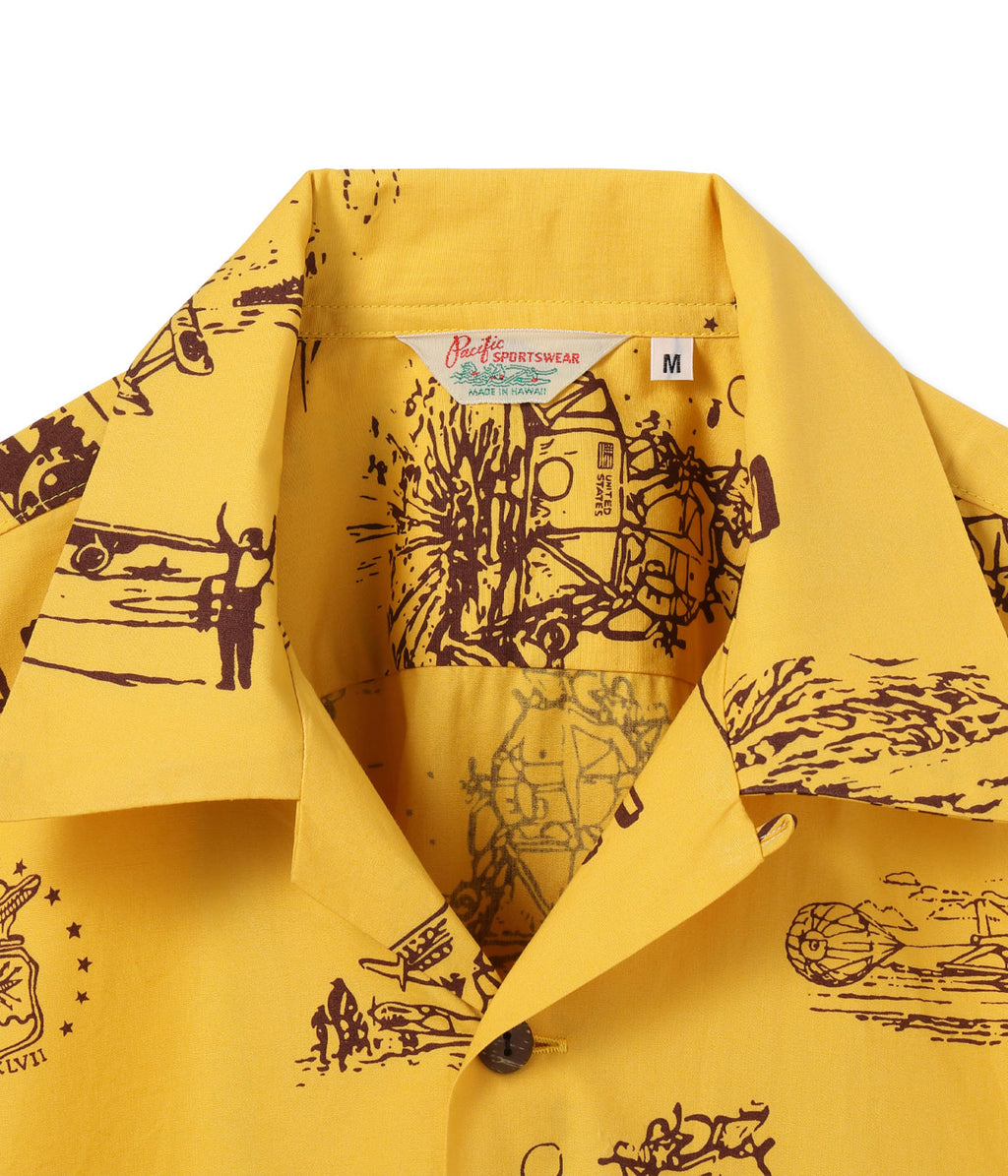 Cotton Broad Hawaiian Shirt "Island Aviation"