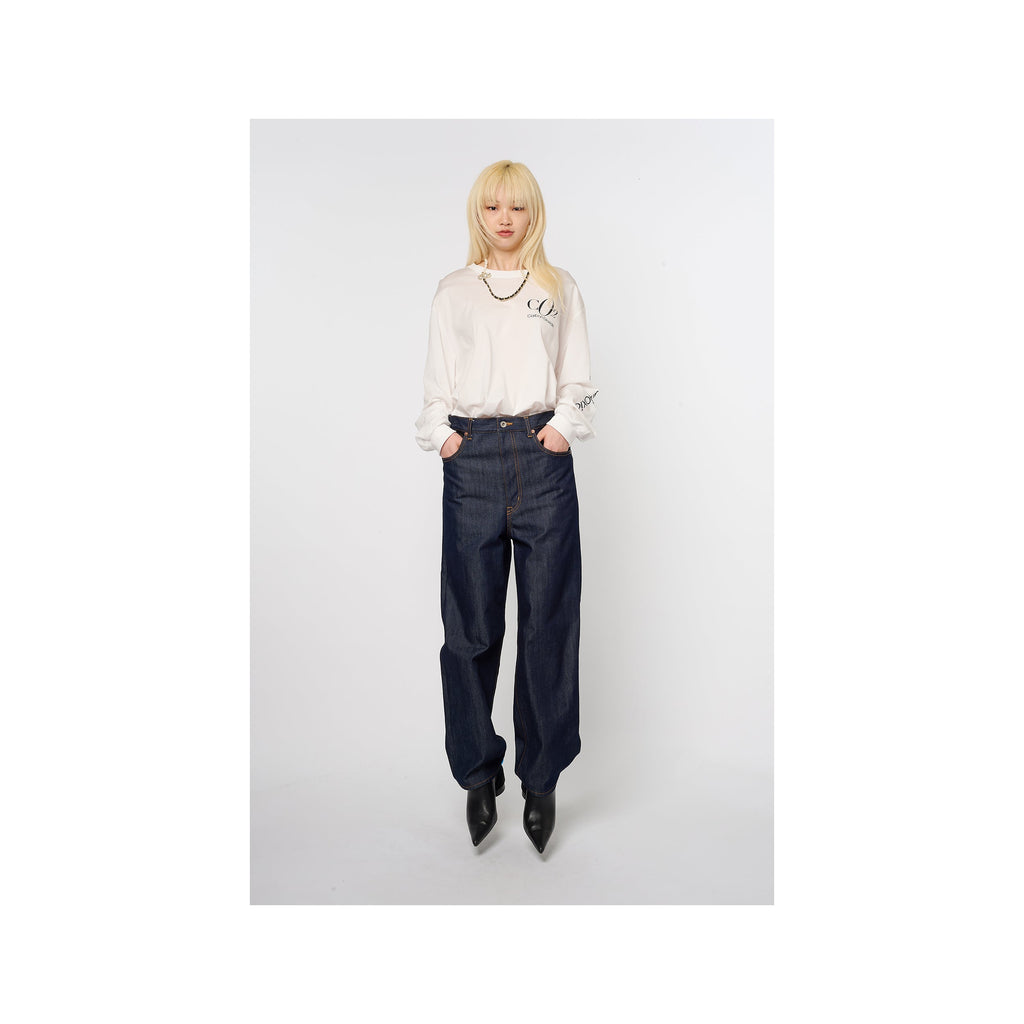CO2 AIR YARN LONG SLEEVE T-SHIRT：WHITE