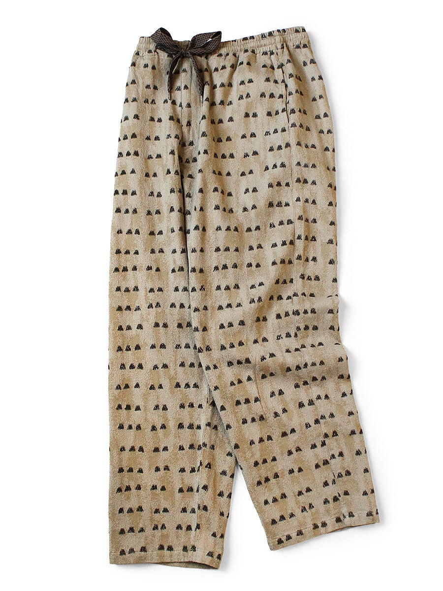 Cotton Iris Pattern Easy Pants