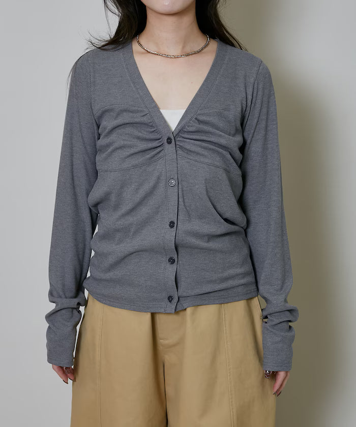Layered-style V-neck cardigan limited edition