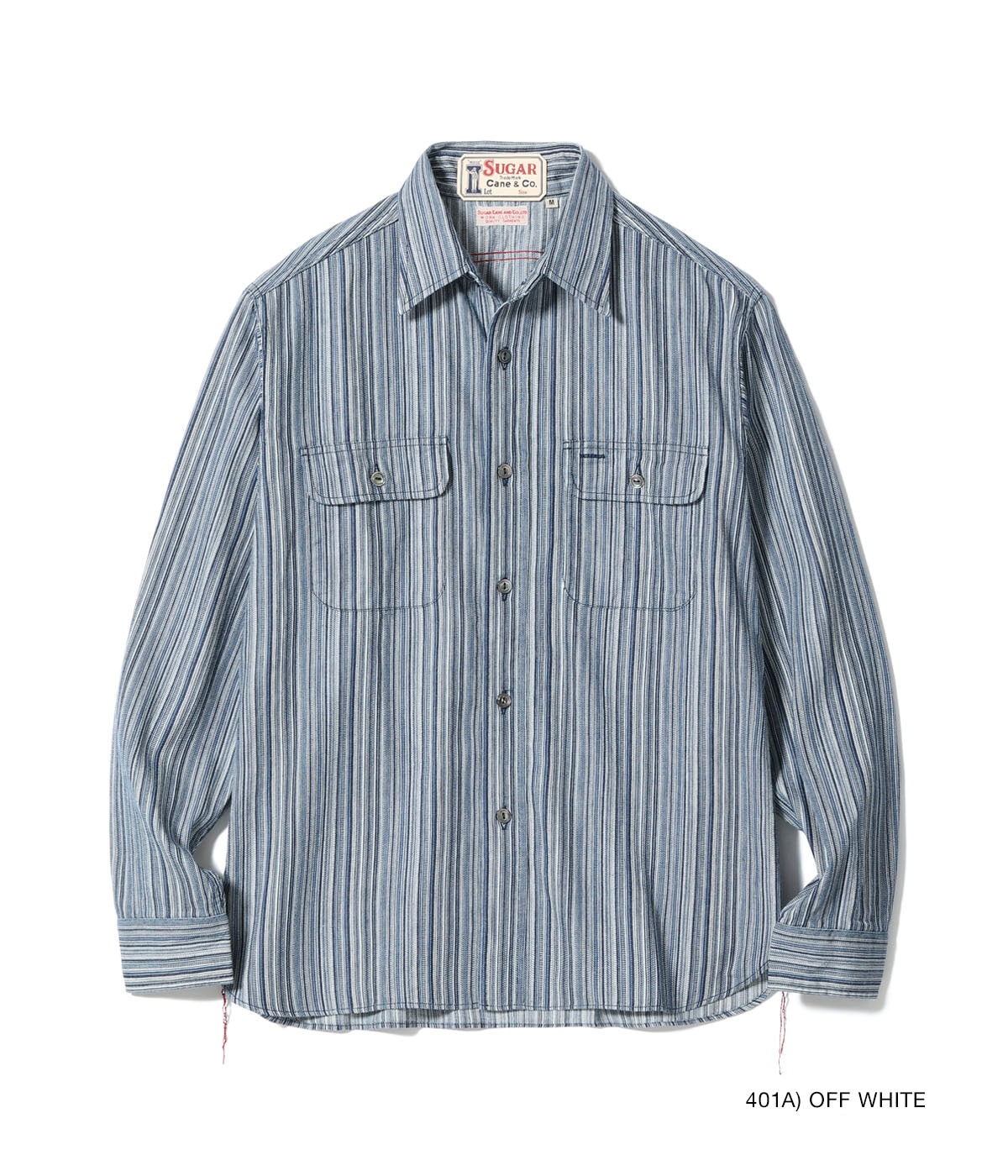 FICTION ROMANCE 5.5oz. INDIGO STRIPE WORK SHIRT