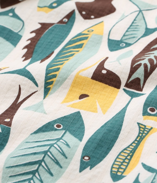 DOBBY COTTON OPEN SHIRT “FISH”