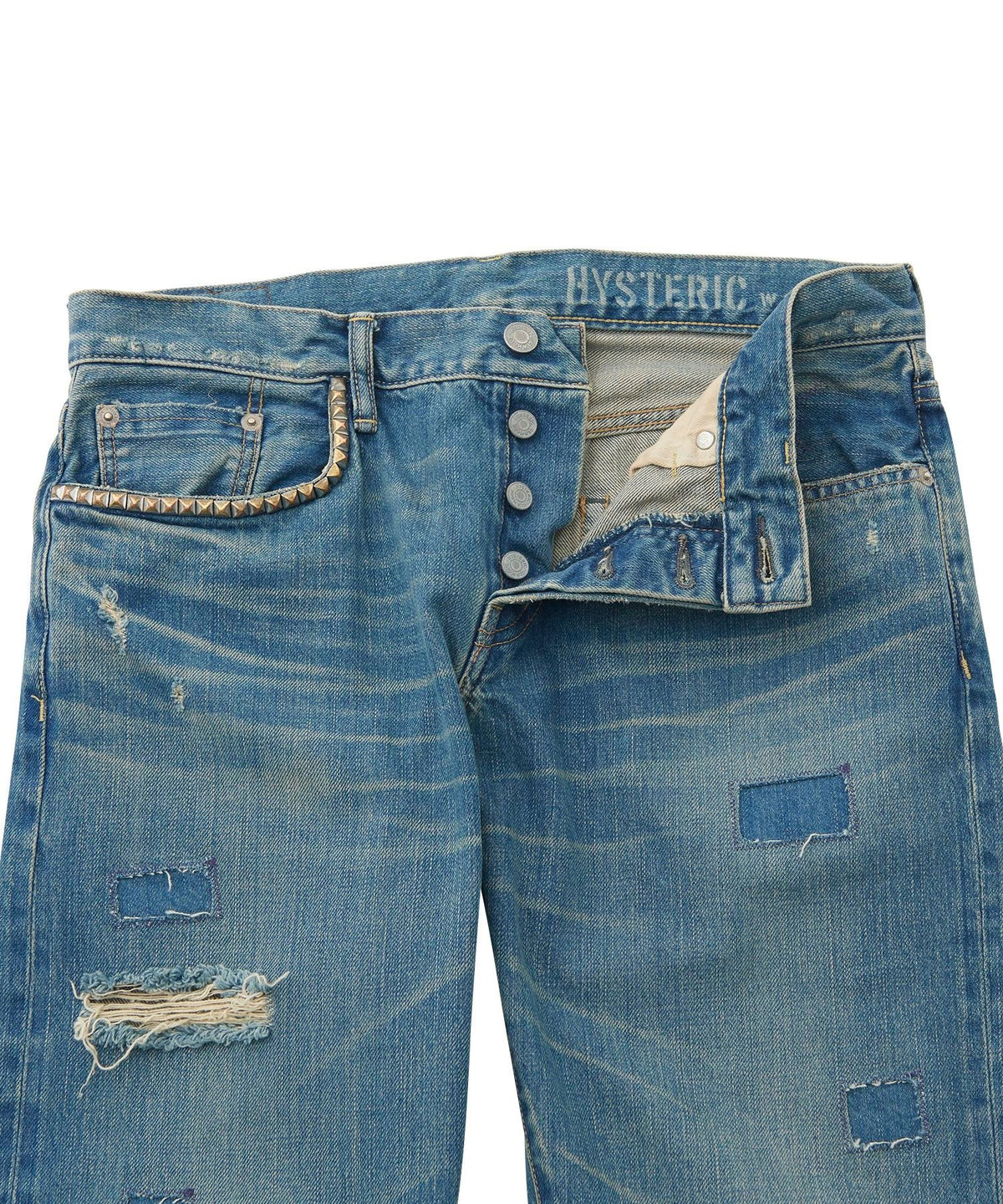 Square Window Remake Slim Straight Denim Pants