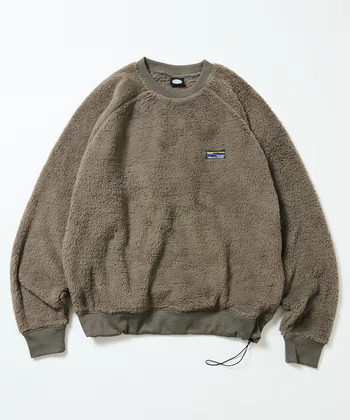 Relaxed Fit Raglan Sleeve Shaggy Fleece Pullover
