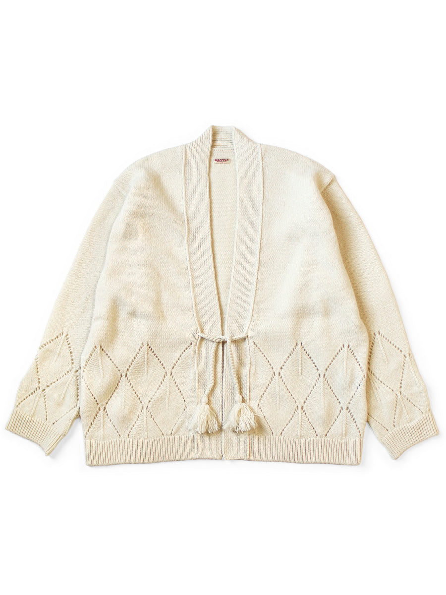 5G Wool Argyle Pattern Cardigan