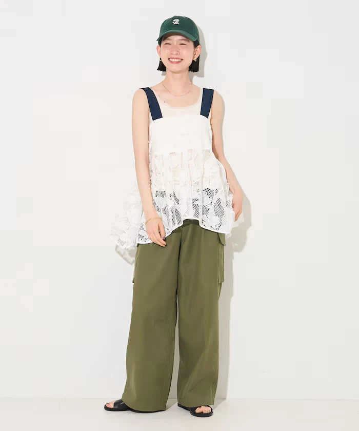 Flower Motif Batten Lace Iris Hem Camisole Top 【Limited Edition】
