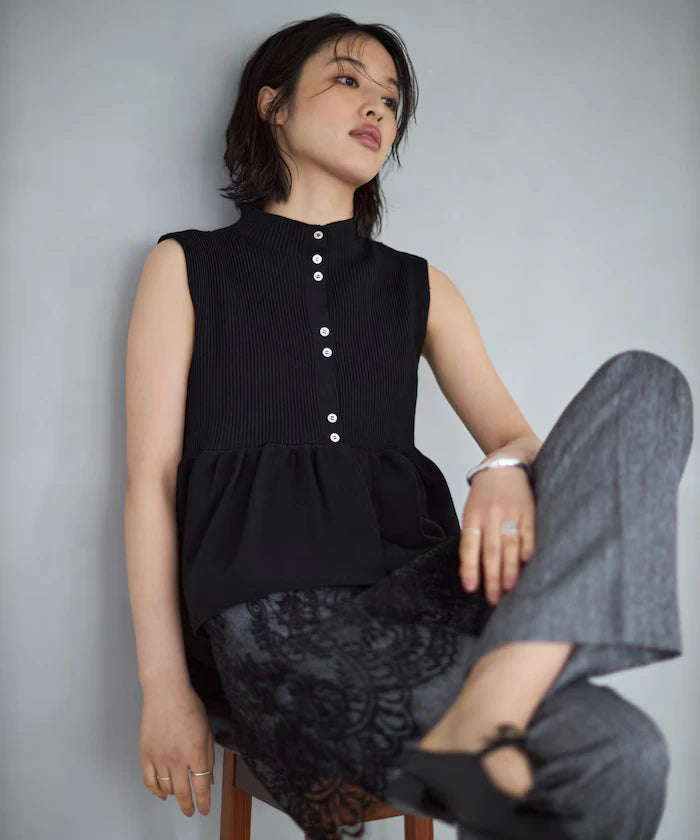 Japan Made Whole Garment Peplum Vest