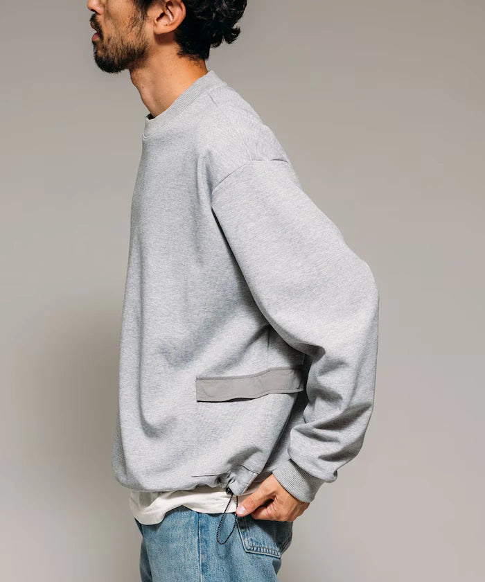 <New Color Added> Side Pocket Spindle Cardboard Crew Neck Sweatshirt