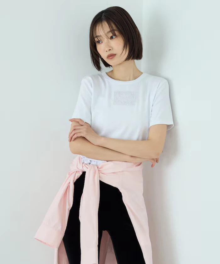 Lace Applique Cotton Modal T-Shirt