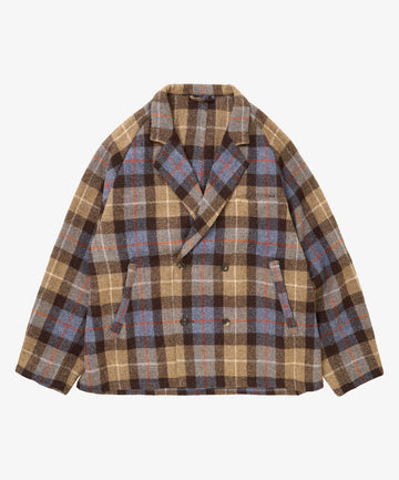 double-breasted jacket plaid harris tweed