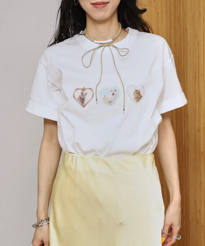 Organic Cotton Animal Heart Print T-Shirt