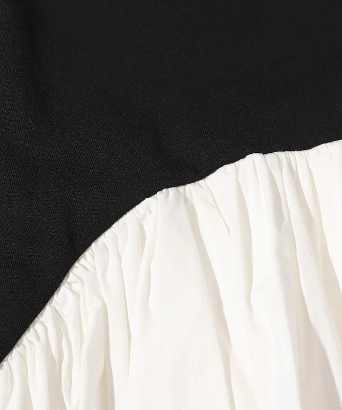 Organic Cotton Docking Frill Sweat / Relaxed Fit / Backed Sweat