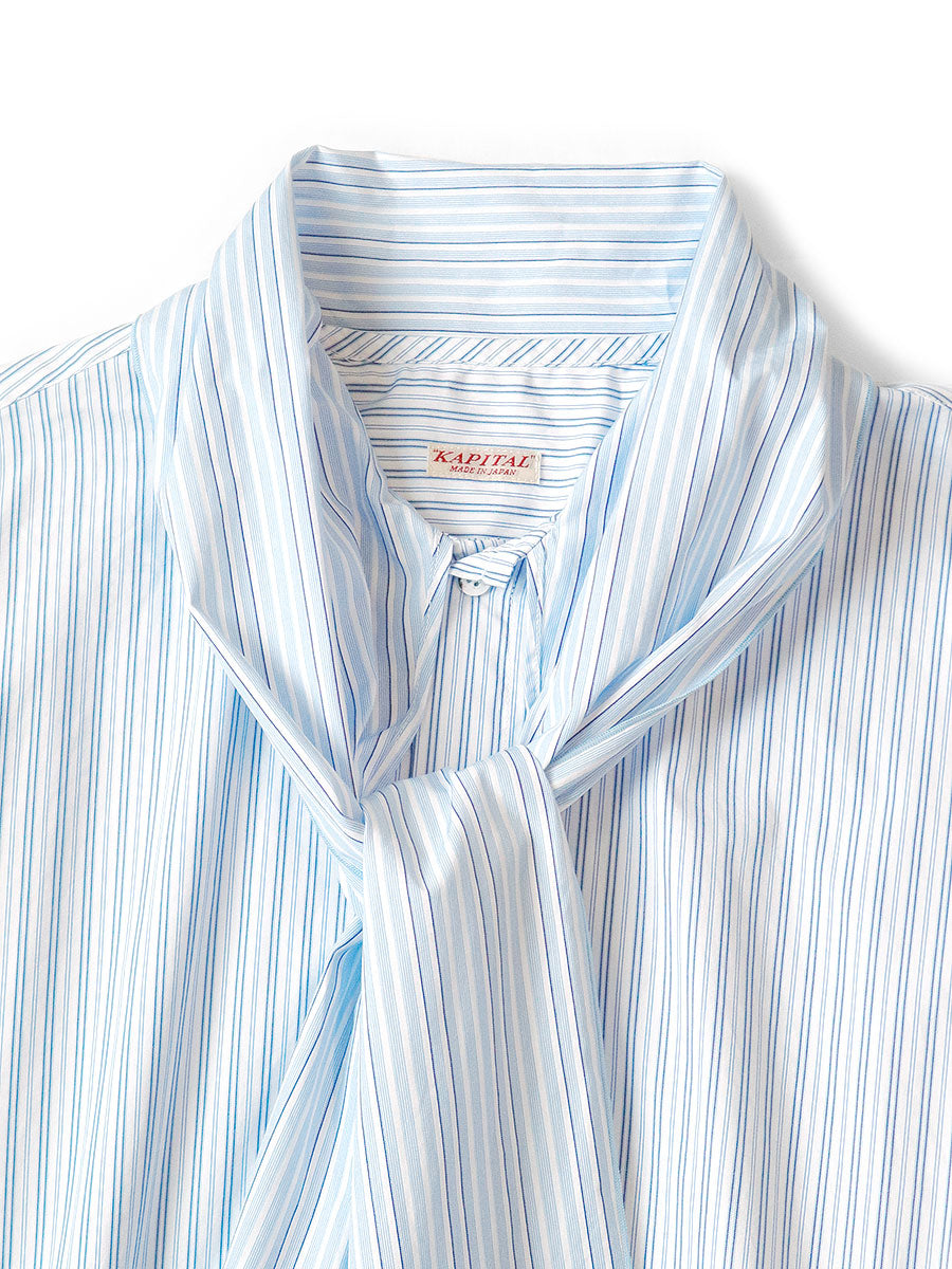 Cotton Stripe Bow Tie Pub Shirt