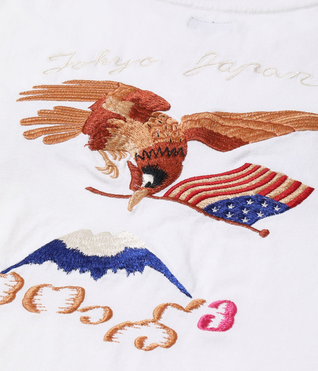 SUKA T-SHIRT EMBROIDERED “EAGLE & Mt. FUJI”