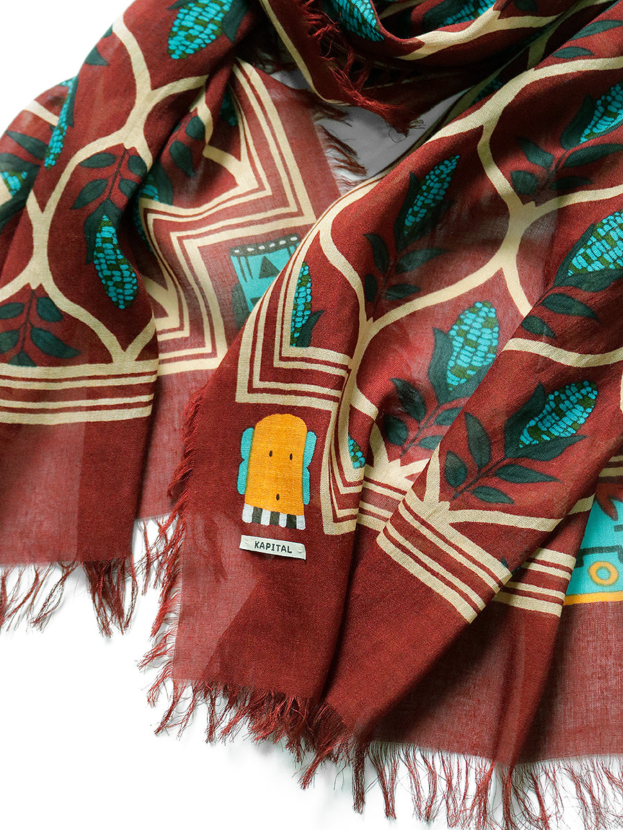 Rayon Disco Arabesque Pattern Shawl