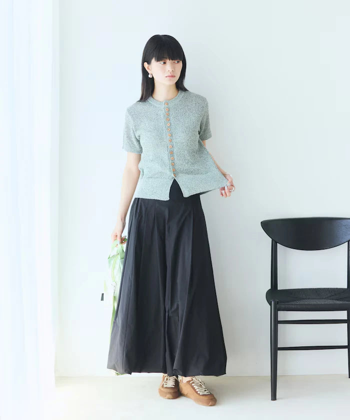 Wood Button Boucle Cardigan