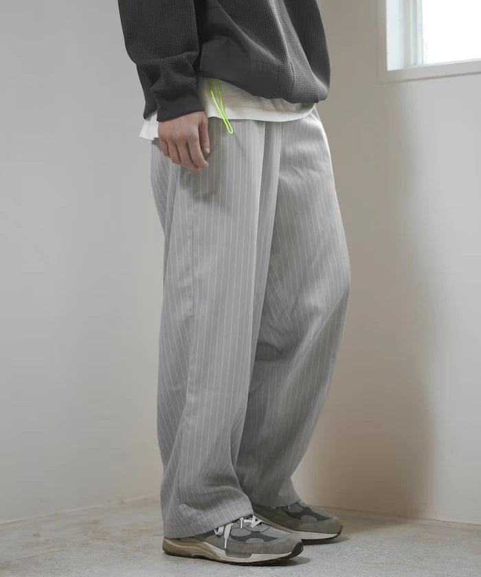 Spindle Stripe Easy Wide Pants / Compatible with Setup