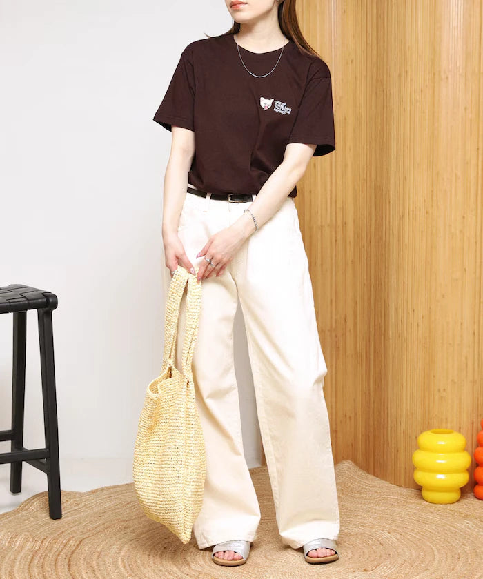 Organic Cotton One Point Animal Embroidery T-Shirt