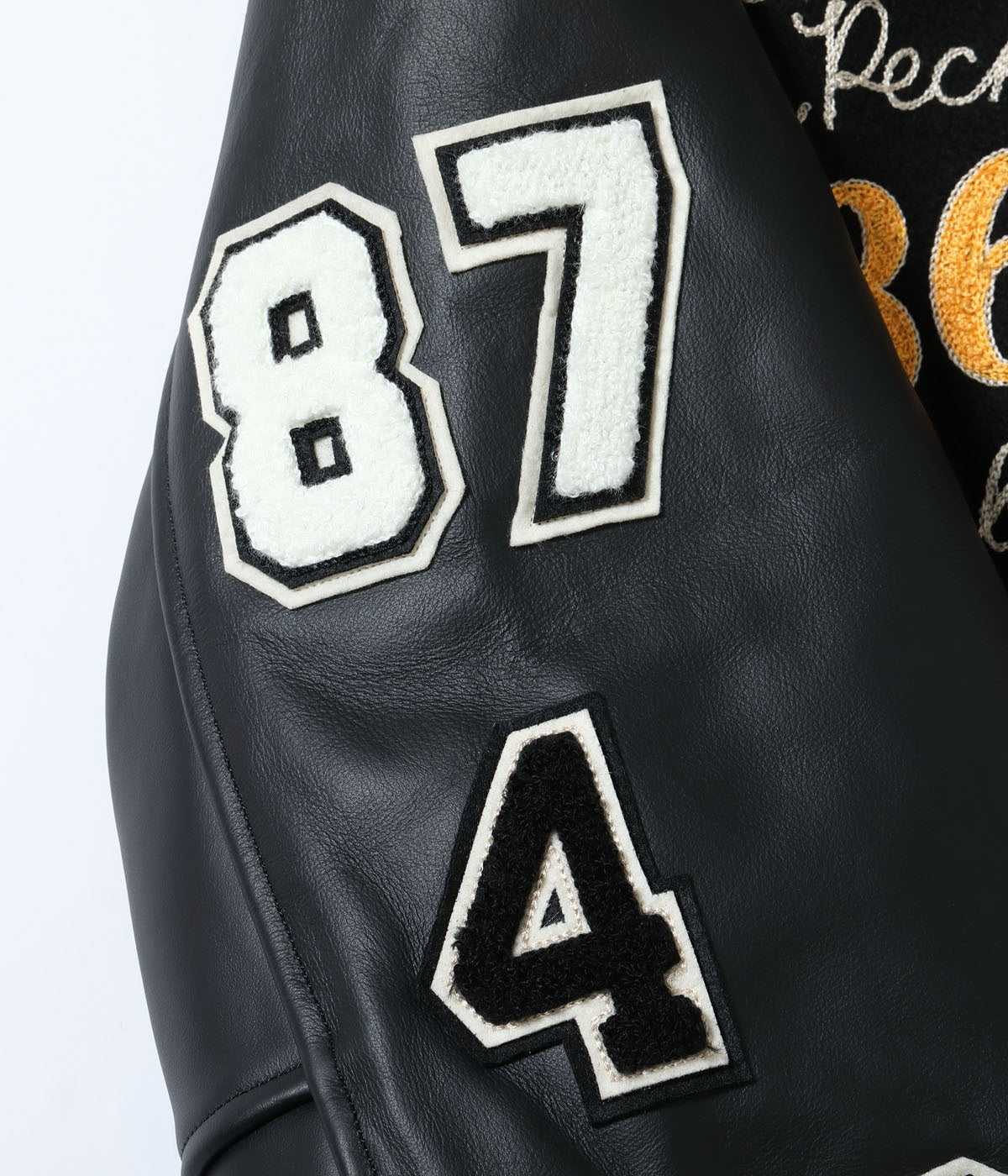 30oz. WOOL MELTON AWARD JACKET “BLUE PECKERS” (BLACK)