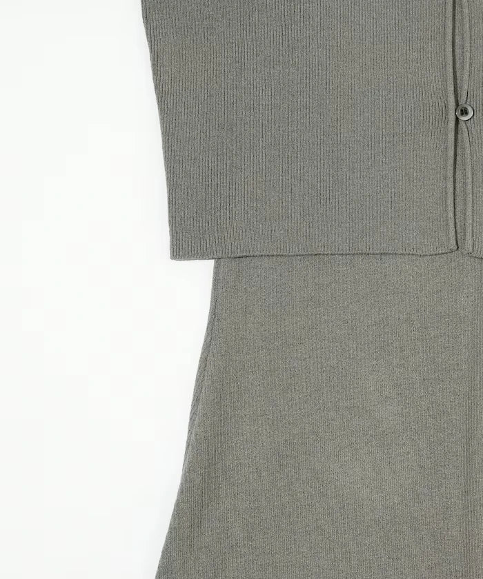 Functional Fabric Silk Blend Knit Ensemble Dress / Anti-Pill / Machine Washable