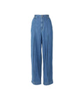 Cotton Linen Denim Tuck Pants