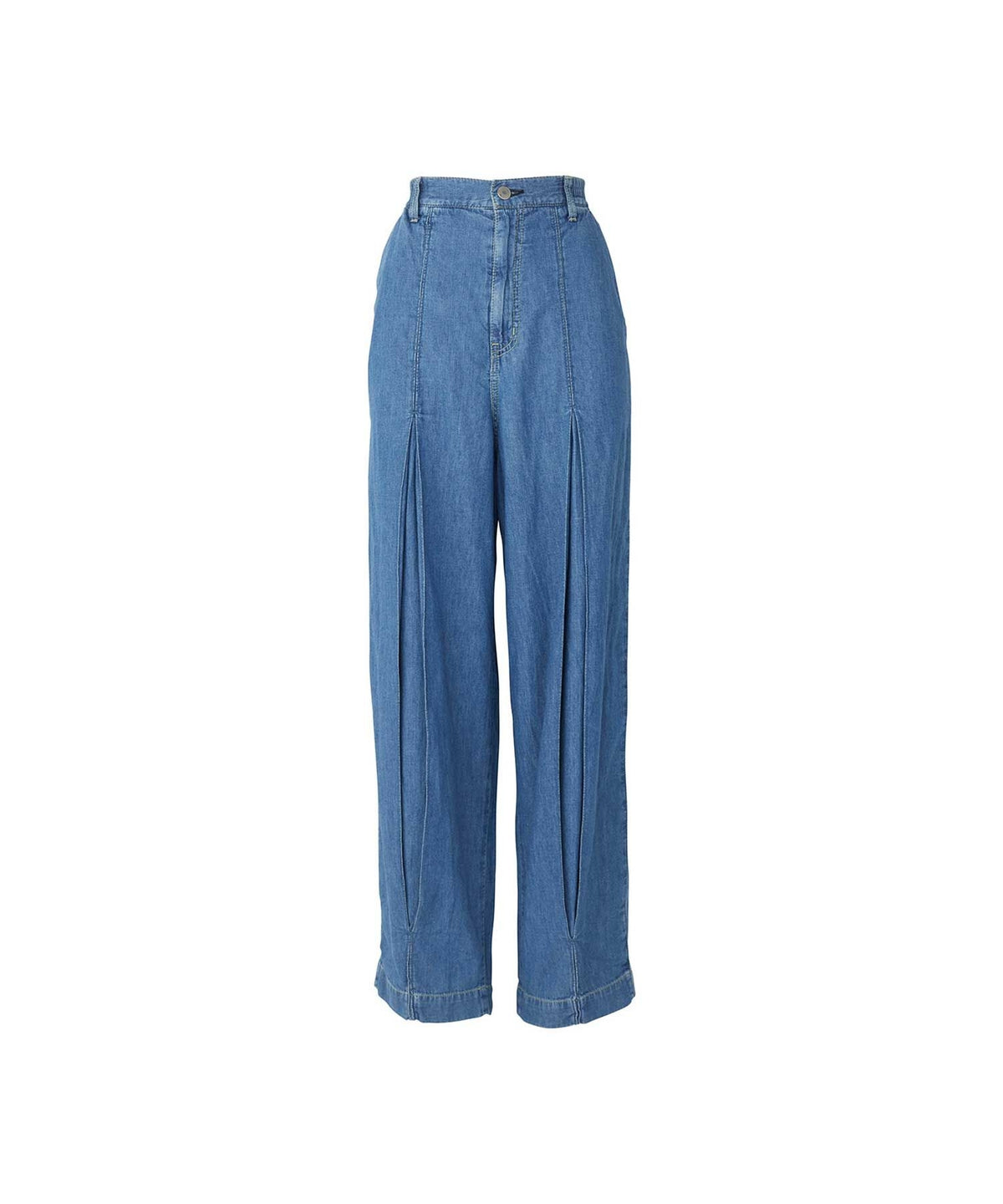 Cotton Linen Denim Tuck Pants