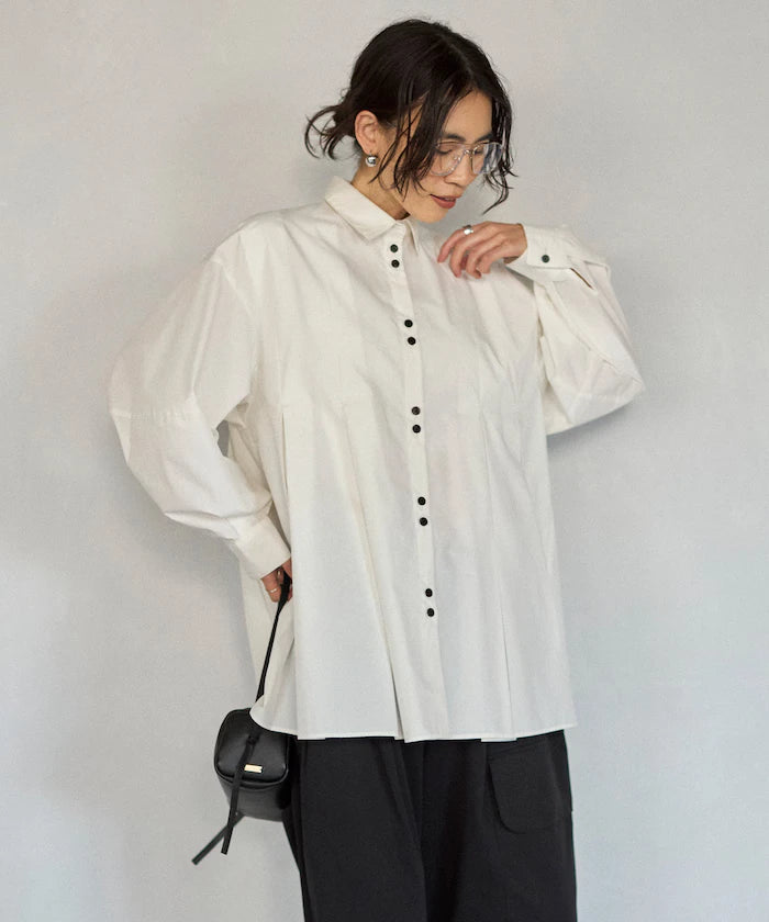 Box Stacked Balloon Sleeve Long Sleeve Shirt