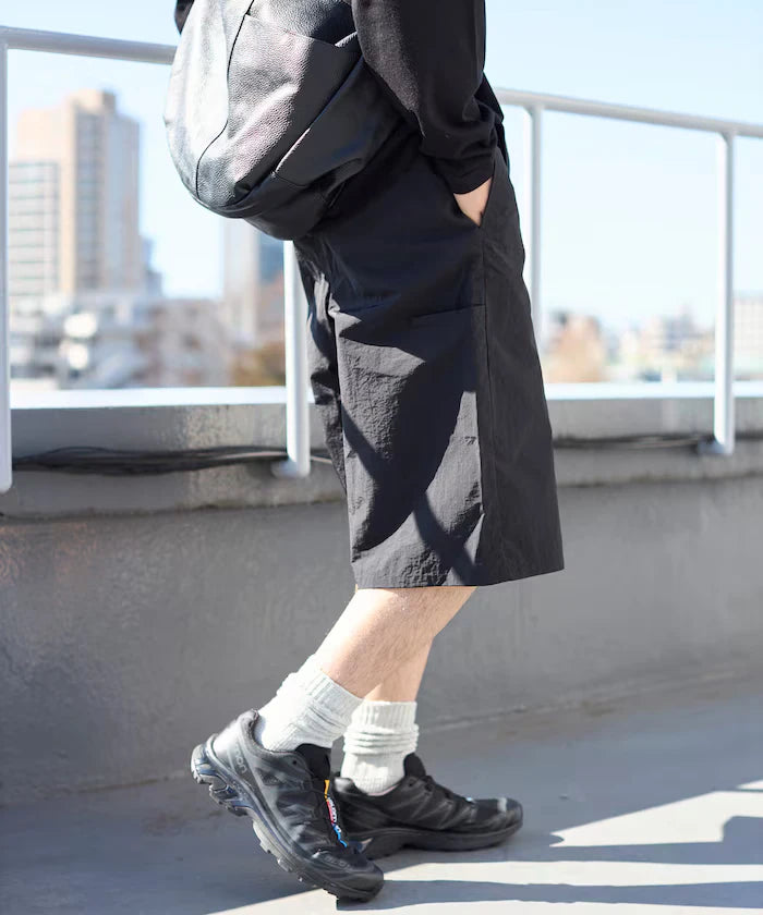 Nylon Sleek Water Length Baggy Shorts