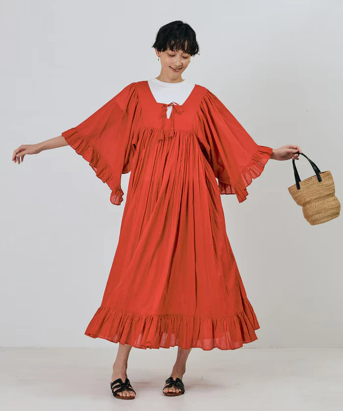 India Square Neck Frilled Dress