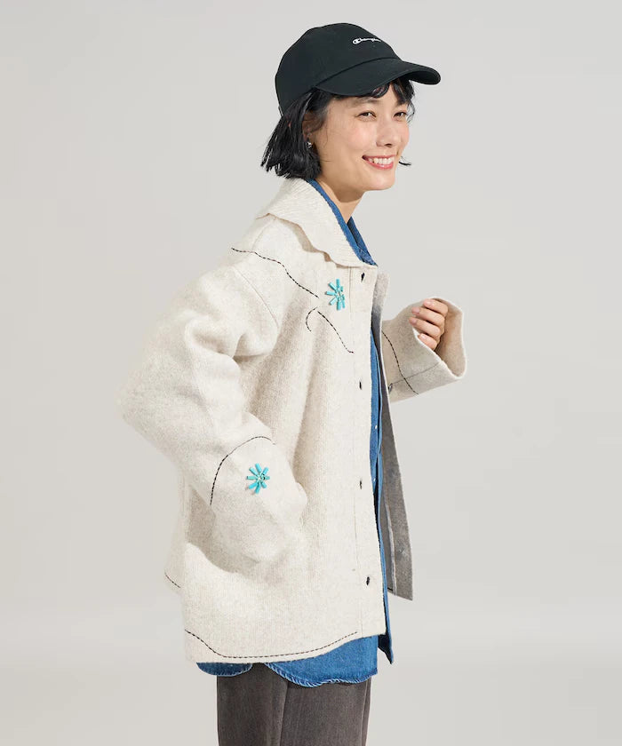 Western-Style Beaded Knit Cardigan