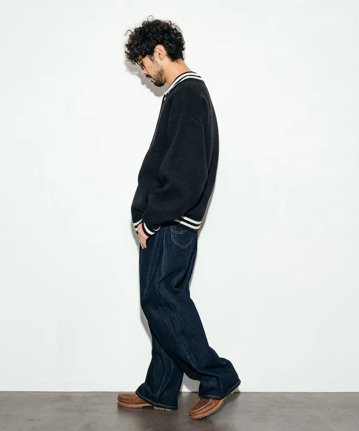 Relaxed Fit Logo Knit Varsity Jacket