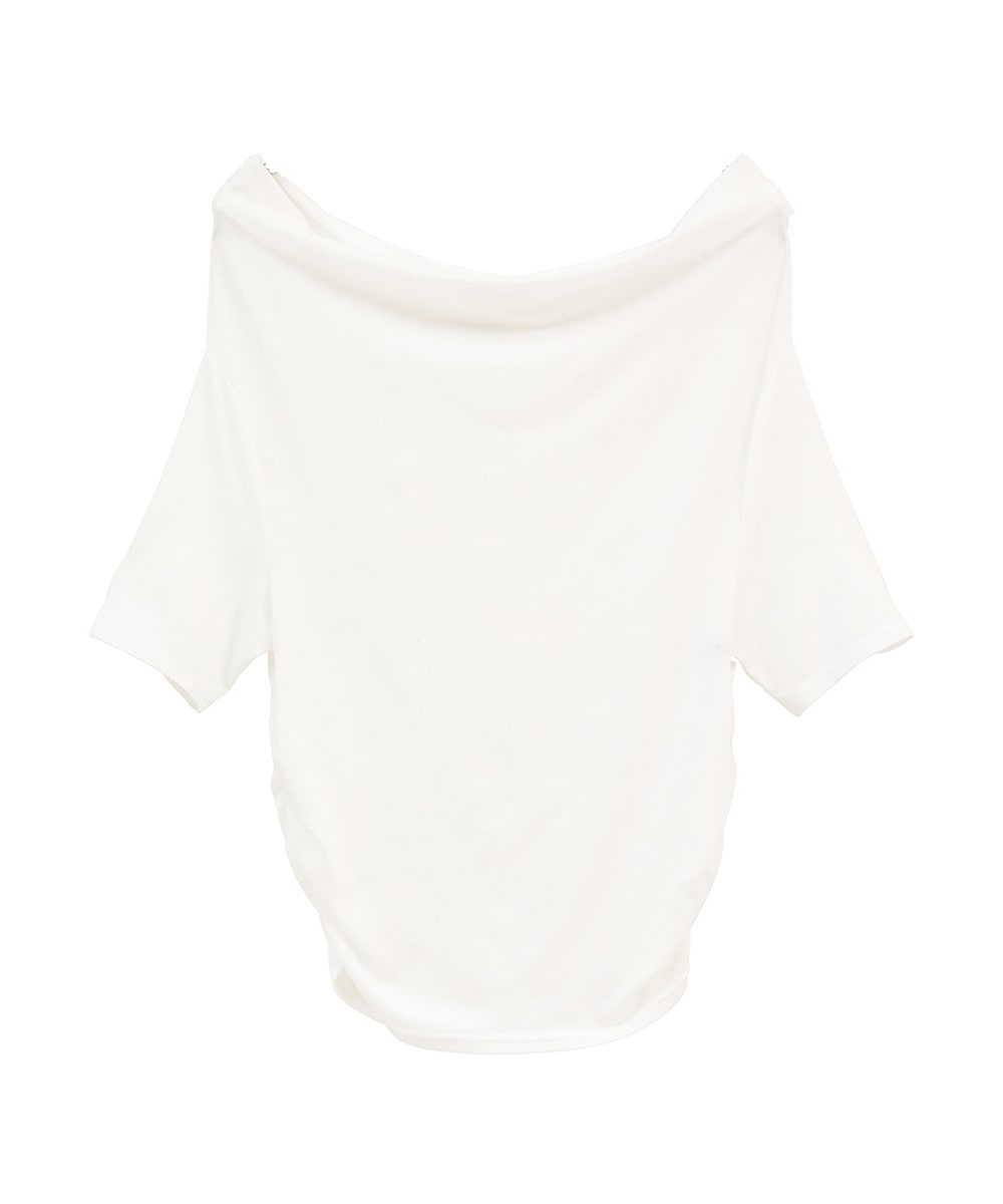 DRAPED OFF SHOULDER H/S TOPS