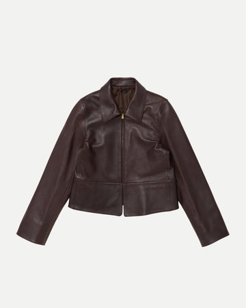 ZIP UP LEATHER JACKET