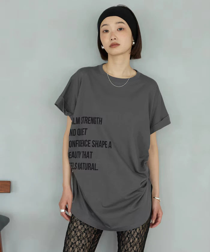 Organic Cotton Shirring Logo T-Shirt
