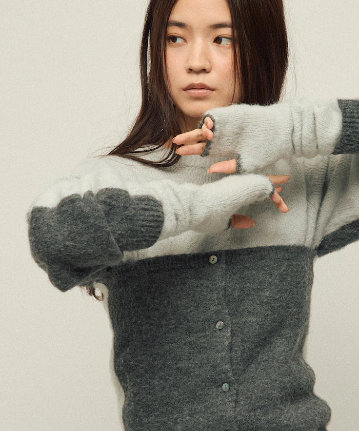 Alpaca Blend Bicolor Knit Gloves