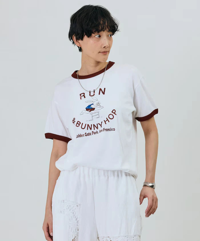 Vintage-Like Used Essence Print T-Shirt