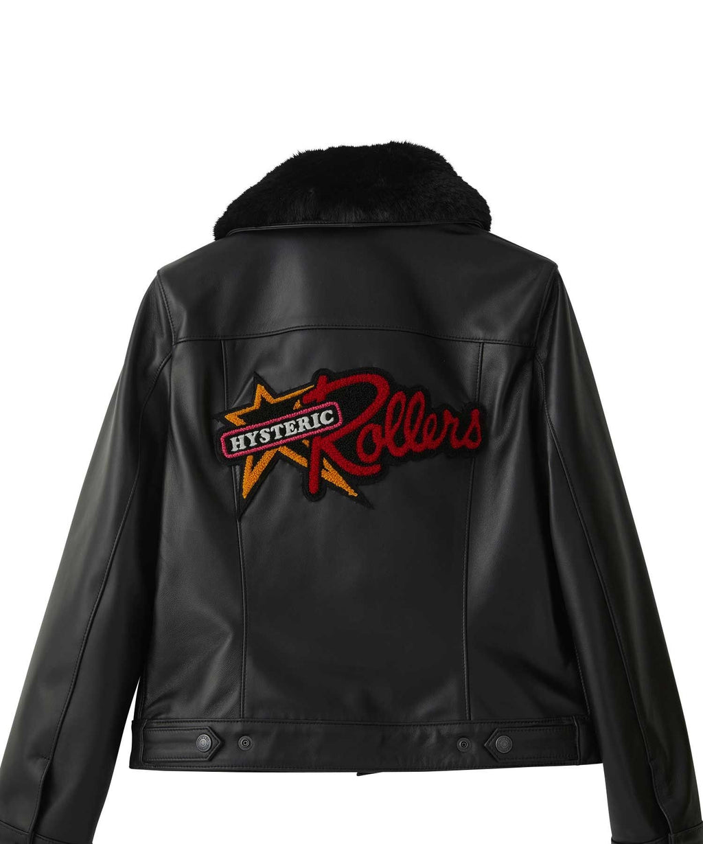 HYSTERIC ROLLERS Patch Short Leather Blouson