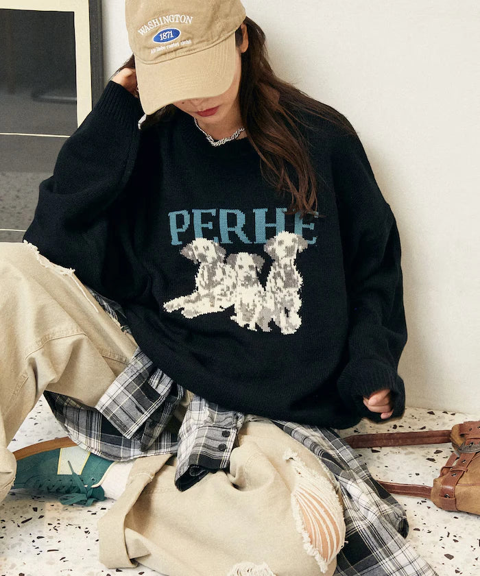 Dalmatian Dog Design Jacquard Knit Limited Edition