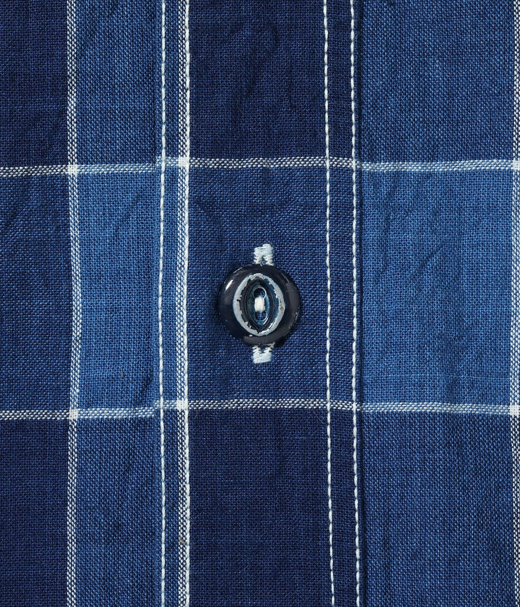 FICTION ROMANCE 5oz. INDIGO CHECK WORK SHIRT